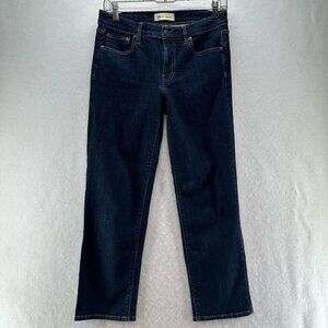 Gap Denim Jeans Womens 27 Slim Crop Mid Rise Dark Washed Denim Cotton Blend Blue